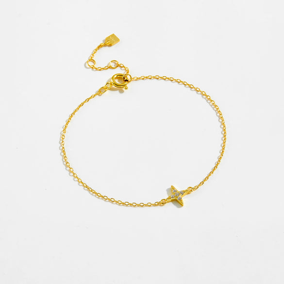 Wholesale S925 Sterling Silver Star Bracelet For Women With Electroplating Treatment Light Luxury Design