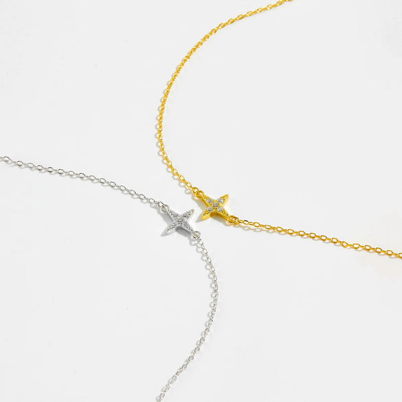 Wholesale S925 Sterling Silver Star Bracelet For Women With Electroplating Treatment Light Luxury Design