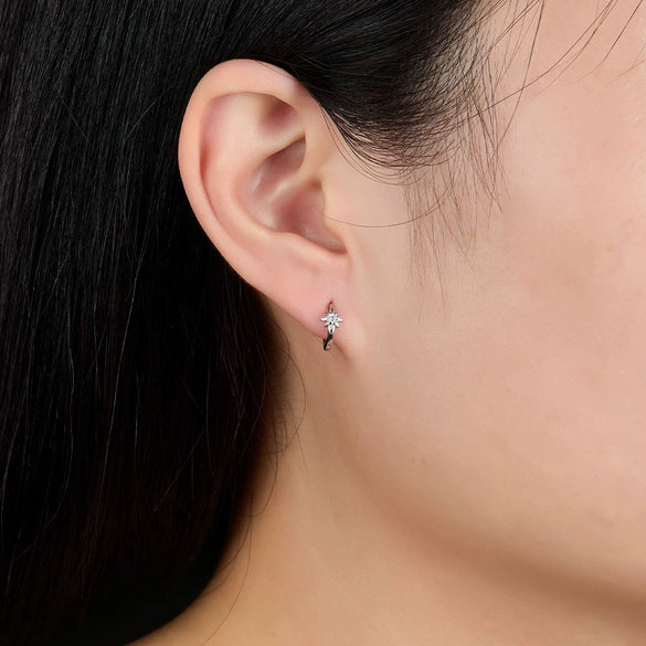 Wholesale S925 Sterling Silver Star Circle Micro Inlaid Zircon Earrings For Women
