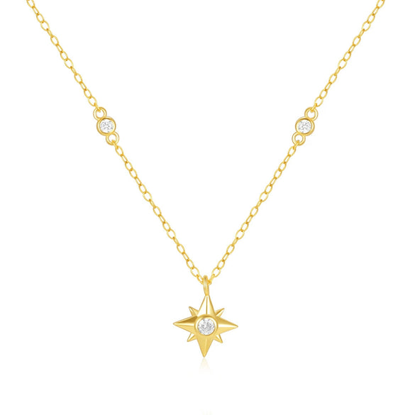 Wholesale S925 Sterling Silver Star Clavicle Chain With Inlaid Zircon And Geometric Design Electroplated For Women