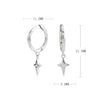Wholesale S925 Sterling Silver Star Cross Pendant Earrings For Women Light Luxury Style