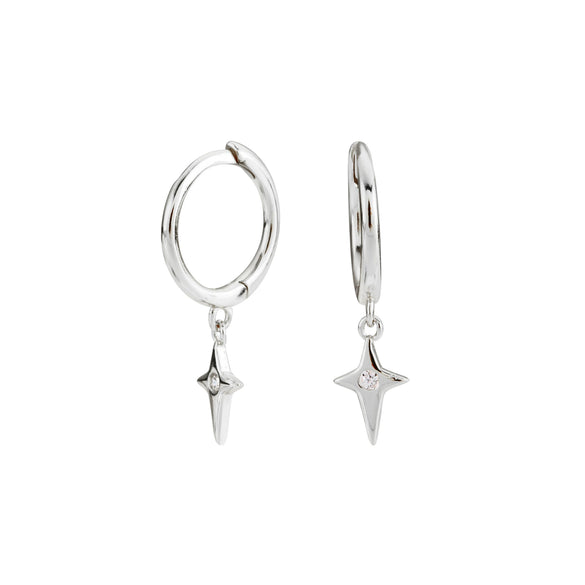 Wholesale S925 Sterling Silver Star Cross Pendant Earrings For Women Light Luxury Style