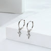 Wholesale S925 Sterling Silver Star Cross Pendant Earrings For Women Light Luxury Style