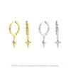 Wholesale S925 Sterling Silver Star Cross Pendant Earrings For Women Light Luxury Style