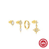 Wholesale S925 Sterling Silver Star Diamond Classic Women's Earrings With Electroplating Treatment