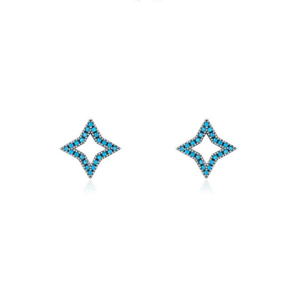 Wholesale S925 Sterling Silver Star Earrings For Women Niche Design Microinlay