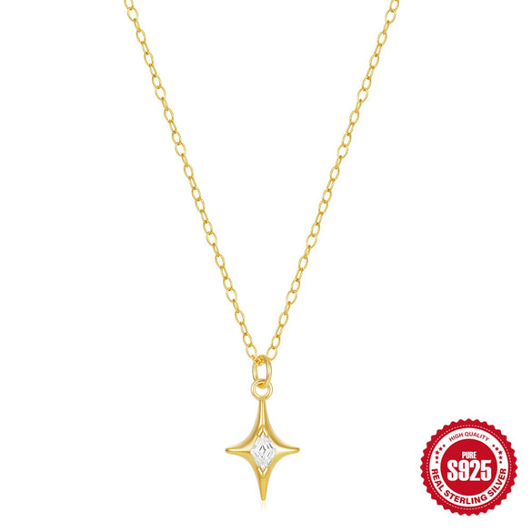 Wholesale S925 Sterling Silver Star Geometric Light Luxury Clavicle Chain With Electroplating For Women