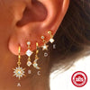 Wholesale S925 Sterling Silver Star Moon Combination Geometric Earrings For Women