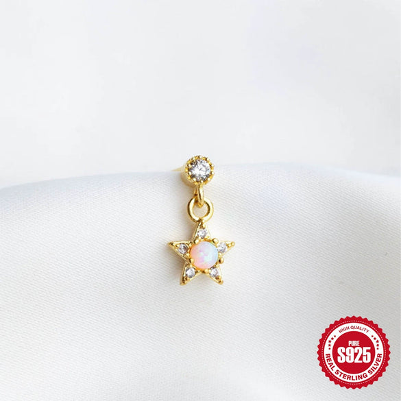 Wholesale S925 Sterling Silver Star Moon Combination Geometric Earrings For Women