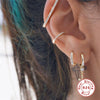 Wholesale S925 Sterling Silver Star Moon Diamond Aobao Ear Ring With Cross Ear Buckle For Women Real Gold Plated Geometric Design