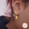 Wholesale S925 Sterling Silver Star Moon Diamond Aobao Ear Ring With Cross Ear Buckle For Women Real Gold Plated Geometric Design