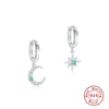 Wholesale S925 Sterling Silver Star Moon Diamond Aobao Ear Ring With Cross Ear Buckle For Women Real Gold Plated Geometric Design