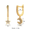 Wholesale S925 Sterling Silver Star Moon Earrings Fashionable Platinum And 18K Gold Electroplated