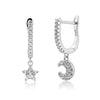 Wholesale S925 Sterling Silver Star Moon Earrings Fashionable Platinum And 18K Gold Electroplated