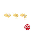 Wholesale S925 Sterling Silver Star Moon Element Minimalist Three Piece Earrings With Zirconia Design