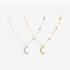 Wholesale S925 Sterling Silver Star Moon Geometric Fashion Simple All Match Stacked Clavicle Chain With Platinum And 18K Gold Electroplating For Women