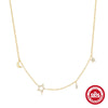 Wholesale S925 Sterling Silver Star Moon Geometric Stacked Collarbone Necklace With Electroplating For Women