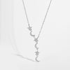 Wholesale S925 Sterling Silver Star Moon Pendant Necklace With Geometric Design And Electroplating