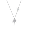 Wholesale S925 Sterling Silver Star Moon Six Point Star Pendant Necklace With Tassel And Electroplating For Women