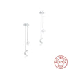 Wholesale S925 Sterling Silver Star Moon Tassel Earrings With Zirconia Treatment And Star Shaped Design For Women