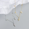 Wholesale S925 Sterling Silver Star Pattern Cross Chain Light Luxury Necklace With Electroplating