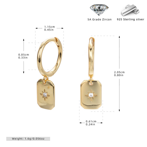 Wholesale S925 Sterling Silver Star Pattern Fashion Earrings For Women