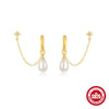 Wholesale S925 Sterling Silver Star Pearl Tassel Earring With Geometric Design And Electroplating For Women