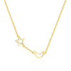 Wholesale S925 Sterling Silver Star Shape Necklace For Women Light Luxury Fashion Hollowout Electroplated Cross Chain