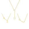 Wholesale S925 Sterling Silver Star Shape Necklace For Women Light Luxury Fashion Hollowout Electroplated Cross Chain