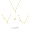 Wholesale S925 Sterling Silver Star Shape Necklace For Women Light Luxury Fashion Hollowout Electroplated Cross Chain