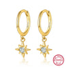 Wholesale S925 Sterling Silver Star Shape Sweet Cool Simple Personality Fashionable All Match Stacked Earrings With Zirconia