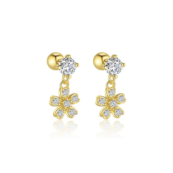 Wholesale S925 Sterling Silver Star Shape Zircon Earrings For Women With Crown Flower Bow Tie Design