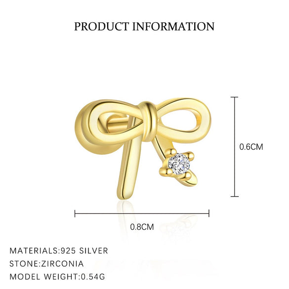 Wholesale S925 Sterling Silver Star Shape Zircon Earrings For Women With Crown Flower Bow Tie Design
