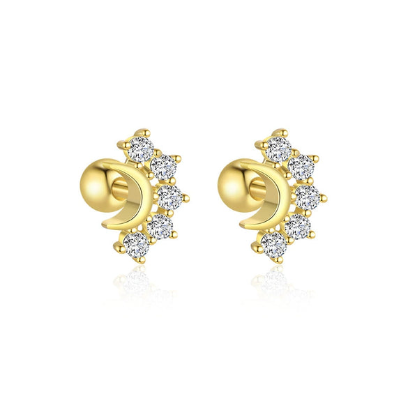 Wholesale S925 Sterling Silver Star Shape Zircon Earrings For Women With Crown Flower Bow Tie Design