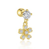 Wholesale S925 Sterling Silver Star Shape Zircon Earrings For Women With Crown Flower Bow Tie Design