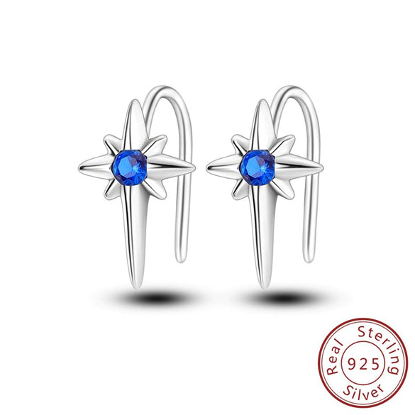 Wholesale S925 Sterling Silver Star Shaped Electroplated Earrings For Women