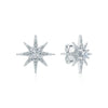 Wholesale S925 Sterling Silver Starshaped Inlaid Zircon Earrings Fashionable Stylish Design