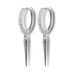 Wholesale S925 Sterling Silver Stud Earrings Punk Style Geometric Inlaid Zircon Earrings For Women