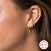 Wholesale S925 Sterling Silver Stud Earrings Punk Style Geometric Inlaid Zircon Earrings For Women