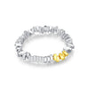 Wholesale S925 Sterling Silver Summer Color Beaded Dopamine Niche Design Broken Silver Ring For Women With Electroplating