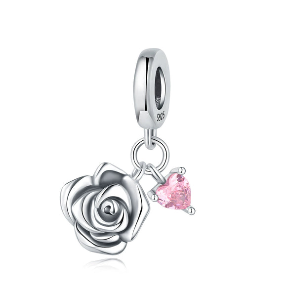 Wholesale S925 Sterling Silver Sunflower Tulip Pendant Jewelry Accessories For Bracelet And Necklace With Dripping Oil Design