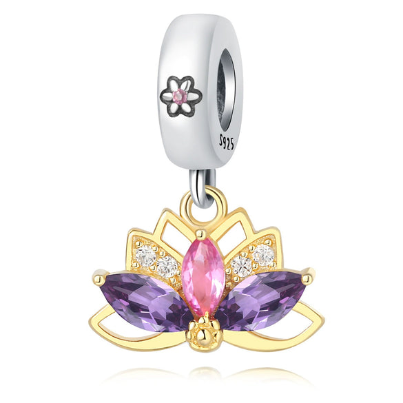 Wholesale S925 Sterling Silver Sunflower Tulip Pendant Jewelry Accessories For Bracelet And Necklace With Dripping Oil Design