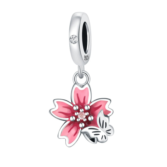 Wholesale S925 Sterling Silver Sunflower Tulip Pendant Jewelry Accessories For Bracelet And Necklace With Dripping Oil Design