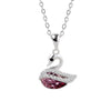 Wholesale S925 Sterling Silver Swan Pattern Austrian Crystal Necklace And Stud Earrings With Electroplating