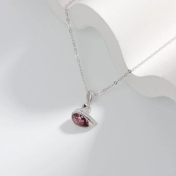 Wholesale S925 Sterling Silver Swan Pattern Austrian Crystal Necklace And Stud Earrings With Electroplating