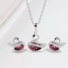 Wholesale S925 Sterling Silver Swan Pattern Austrian Crystal Necklace And Stud Earrings With Electroplating