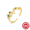Wholesale S925 Sterling Silver Sweet Fairy Butterfly Flower Open Ring With Electroplating