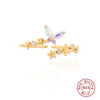 Wholesale S925 Sterling Silver Sweet Fairy Butterfly Flower Open Ring With Electroplating