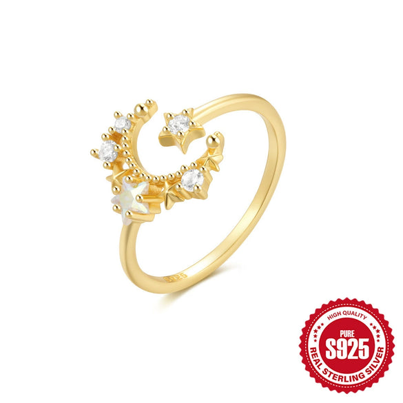 Wholesale S925 Sterling Silver Sweet Fairy Butterfly Flower Open Ring With Electroplating