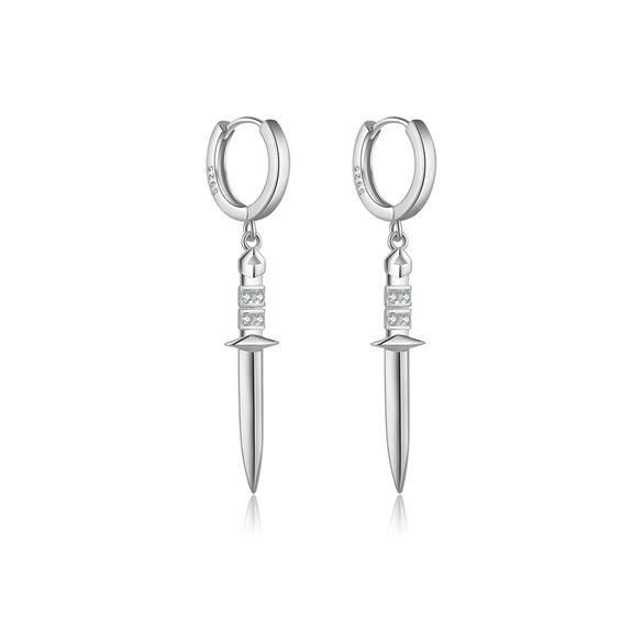 Wholesale S925 Sterling Silver Sword Ear Drop Earrings Fashion Ol Style With Platinum Or 18K Gold Electroplating For Women